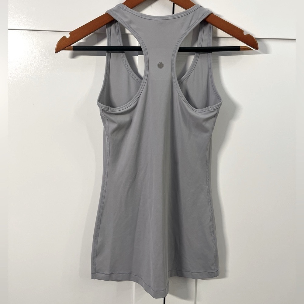 Ultra Soft Lightweight Grey Racerback Tank Top | Yogalicious - Picture 3 of 4